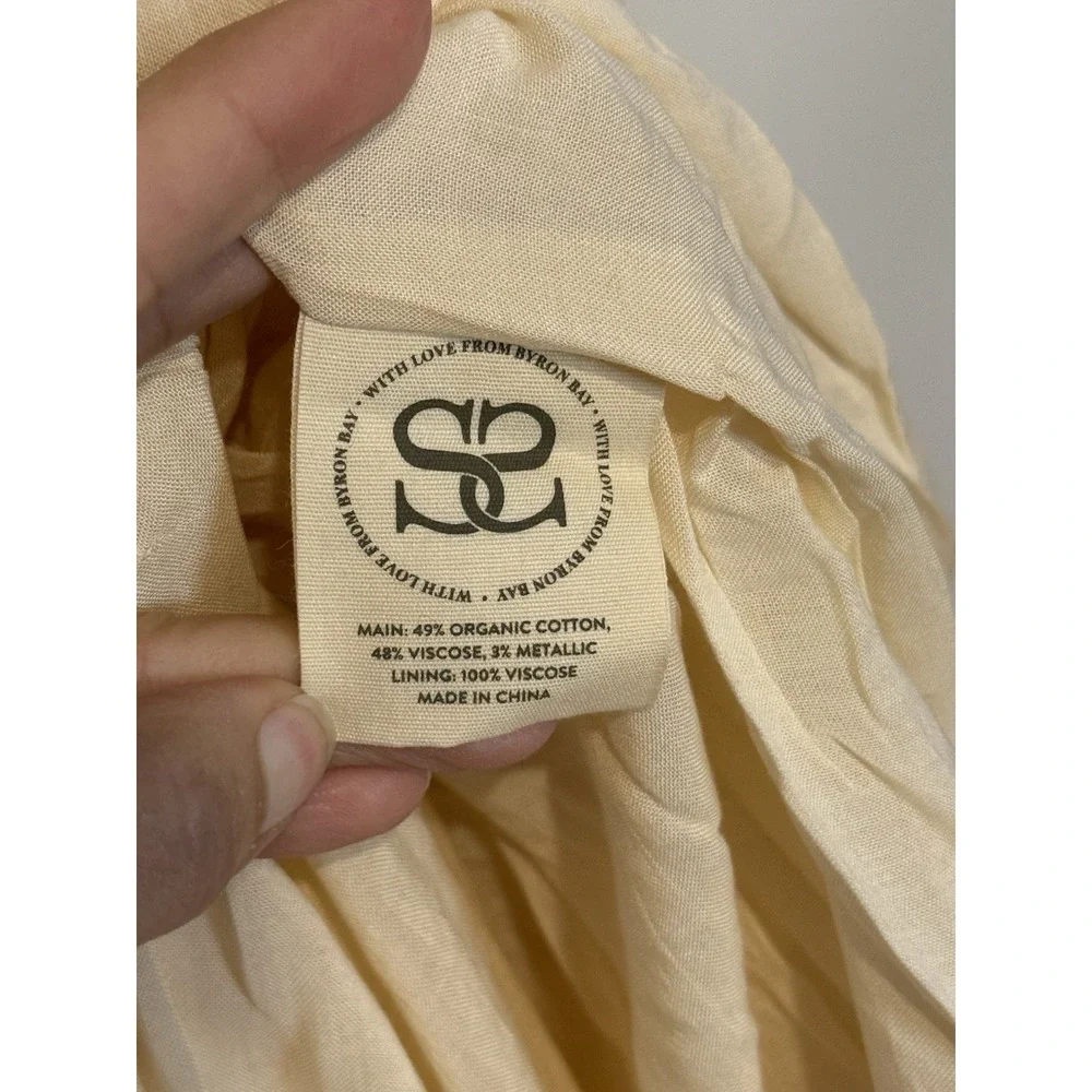 NWT Free People Spell & the Gypsy Clementine Maxi Dress Sz MED Boho Cream‎ Gold